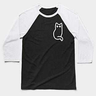 Cat Outline Baseball T-Shirt